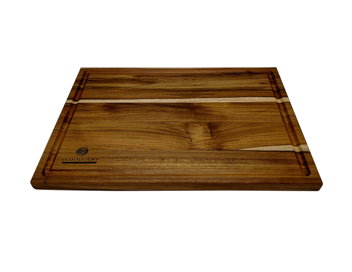 Tabla de teka con canal de jugos