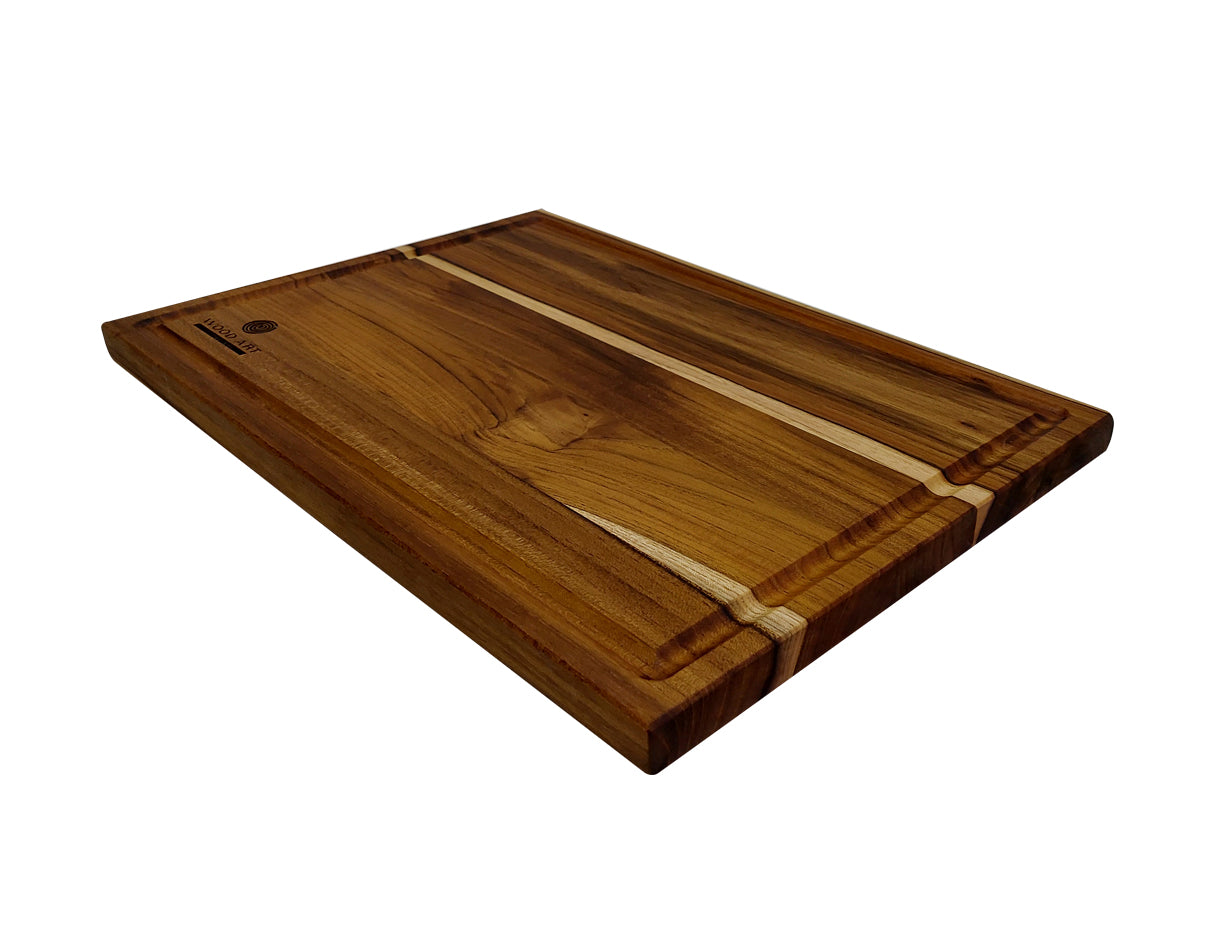 Tabla de teka con canal de jugos