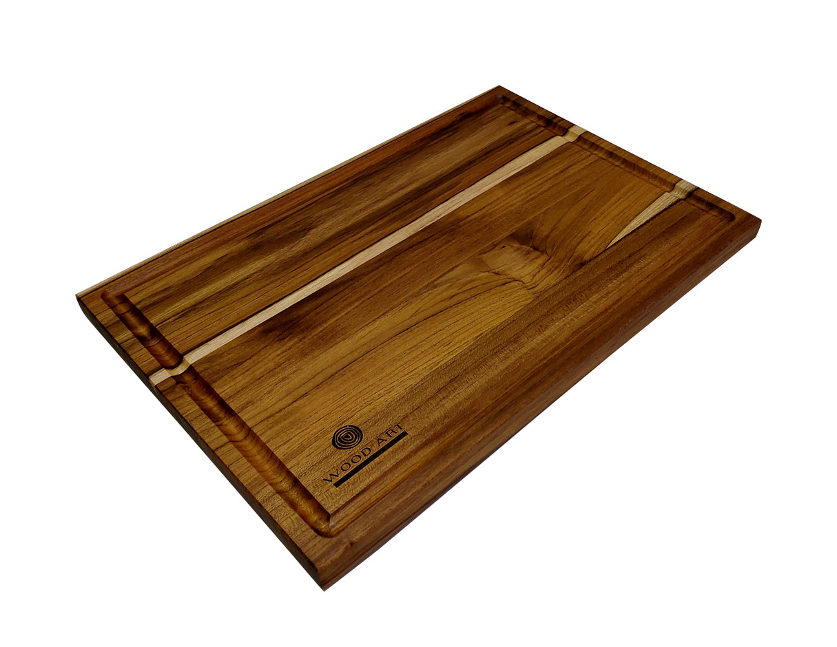 Tabla de teka con canal de jugos