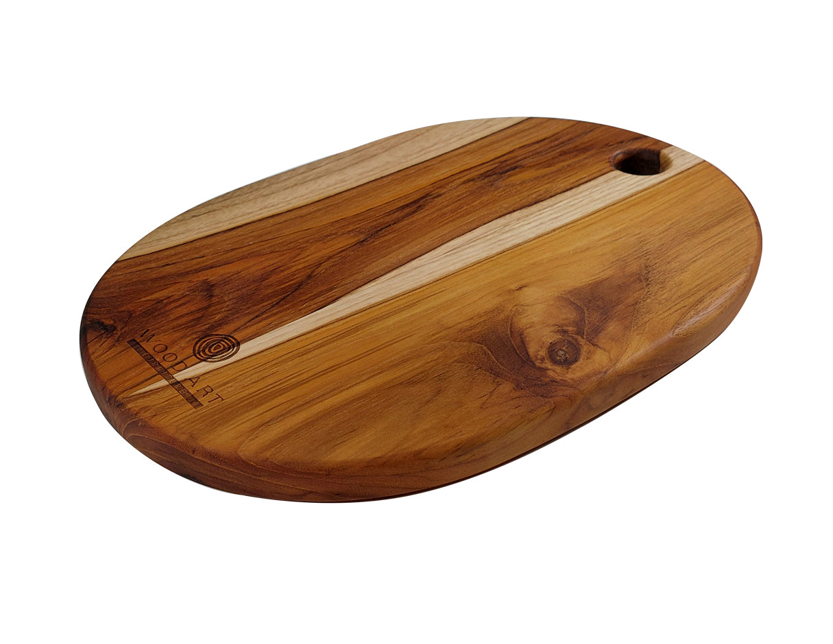 Tabla ovalada de teka