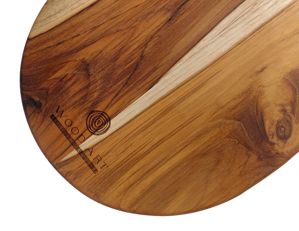 Tabla ovalada de teka